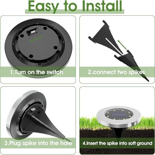 INCX Solar Lights Outdoor Waterproof, 24 Pack Solar Light for Outside, Garden Lights Landscape Lighting for Patio Pathway Lawn Yard Deck Driveway Walkway, Cold White