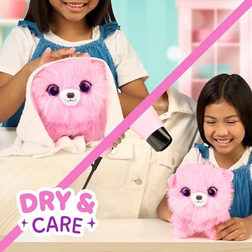 SCRUFFALUVS Pet Scruffs Pink - Mystery Plush Toy, 7.5" Tall - Wash to Reveal 1 of 3 Rescue Pets: Puppy, Bunny, or Kitty - Includes 8.7" Deluxe Pet Carrier - Styles May Vary