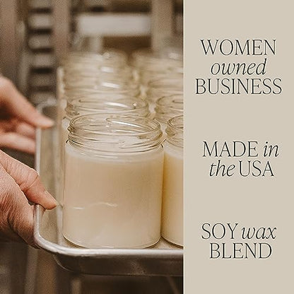 Sweet Water Decor Hello Fall Candle - Cinnamon Apples & Clove Autumn Fall Scented Candle for Home Decor - 100% Cotton Wick Soy Wax Candles with 40 Hour Burn Time - Made in The USA - 9oz Clear Jar