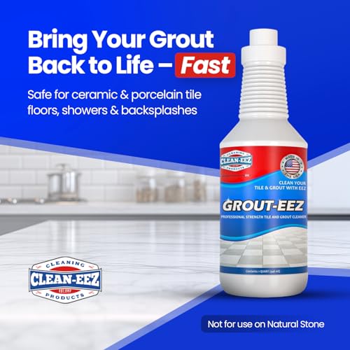 Clean-eez Grout-eez Super Heavy-Duty Grout Cleaner - Powerful Tile and Floor Stain Remover for Bathroom, Kitchen, and More - 32 oz.