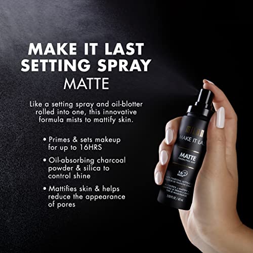 Milani Setting Spray + Primer, Make It Last Original - Natural Finish with Niacinamide for Hydration & Make It Last Matte- Oil Absorbing Charcoal Formula to Control Shine - 2 Pack