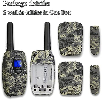 Retevis RT628 Kids Walkie Talkies,Army Toys for 6-12 Year Old Boys Girls,FRS Walky Talky with Key Lock,Gift for Outdoor Adventure Camping Hunt Trip(2 Pack,Camo)