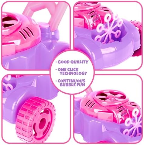ArtCreativity Bubble Lawn Mower for Toddlers 1-3, Kids Bubble Machine for 1-Year-Old Girl Gifts, Summer Outdoor Push Gardening Toys for Kids Age 1 2 3+ Birthday Gifts for Preschool Girls
