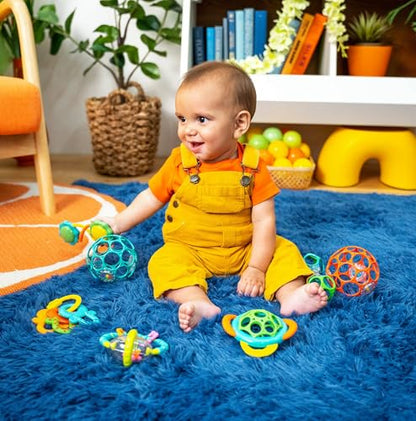 Bright Starts Little Shakers 6pc Gift Set, Easy-Grasp Oball Technology, Baby Rattles, Balls and Teethers, On-The-Go Toys, Lightweight, Unisex, Newborn+