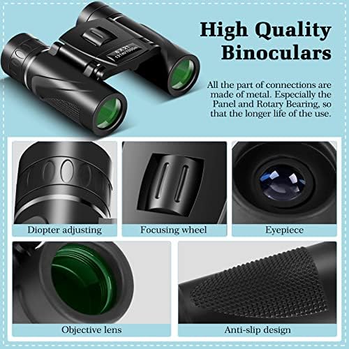 8x21 Mini Lightweight Binoculars, Compact Pocket Binocularsfor Adults Kids, Small Protable Binoculars for Bird Watching Travel Opera Theater Sports Scenery