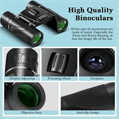 8x21 Mini Lightweight Binoculars, Compact Pocket Binocularsfor Adults Kids, Small Protable Binoculars for Bird Watching Travel Opera Theater Sports Scenery