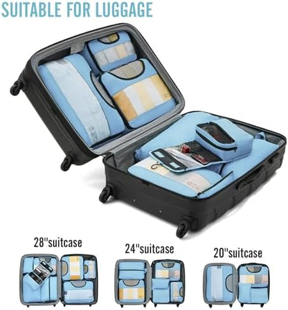 Veken 8 Set Packing Cubes for Travel Essentials, Suitcase Organizer Bags in 4 Sizes, Carry-On Luggage Accessories with Large Laundry & Hanging Toiletry Bag, Must-Have for Airplane, Road Trip & Camping