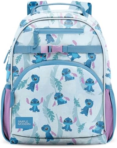 Simple Modern Large Disney Kids Backpack for School Girls and Boys | Elementary Backpack for Teen | Fletcher Collection | Kids - 16" tall | Tropical Stitch