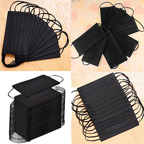 NNPCBT 500PCS 3 ply black disposable masks filter mask
