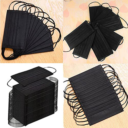 NNPCBT 500PCS 3 ply black disposable masks filter mask