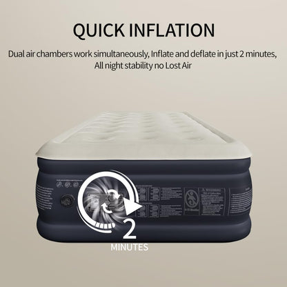 SENNOUL Air Mattress with Built in Pump - Upgraded Twin Blow Up Mattress, 2 Mins Quick Self Inflatable with Double Air Chamber,16"/550lbs Max, Strong Support, for Camping,Home,Guests,Portable Travel