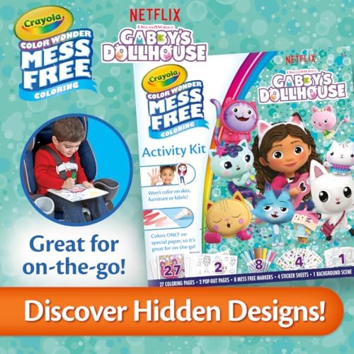 Crayola Color Wonder Gabby's Dollhouse Activity Kit, Mess Free Coloring Set for Toddlers, Travel Activities, Toddler Toys, Gifts for Girls & Boys