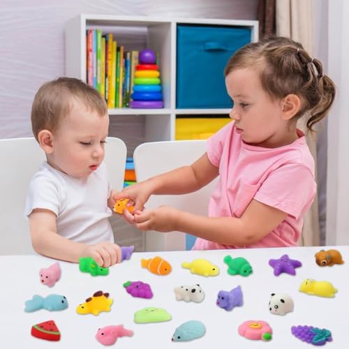 120 Pack Squishy Toys, Kawaii Squishies Party Favors for Kids 4-8 8-12 Treasure Box Toys for Classroom Birthday Xmas Gifts Goodie Bag Mini Animals Mochi Squishy Stress Relief Sensory Toys Random