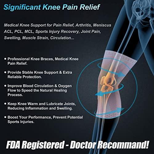 NEENCA Knee Brace for Women & Men, Medical Knee Support with Patella Pad & Side Stabilizers, Knee Compression Sleeve for Knee Pain, Meniscus Tear, ACL, Joint Pain, Runner, Workout - FSA/HSA Eligible