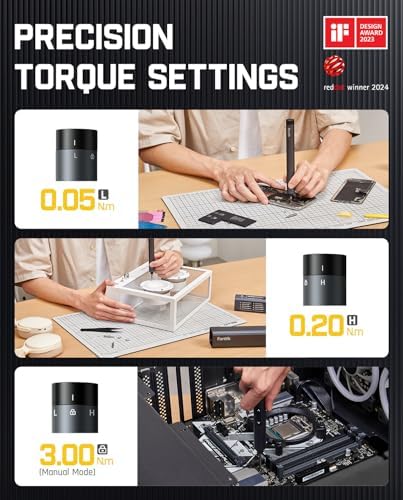 Fanttik E1 Max Electric Screwdriver, Mini Precision Screwdriver Set, 50 Magnetic Bits, Magnetic Storage, 5/32‘’Hex, Repair Tool Kit for Electronics Phone Camera Laptop Watch (Grey)