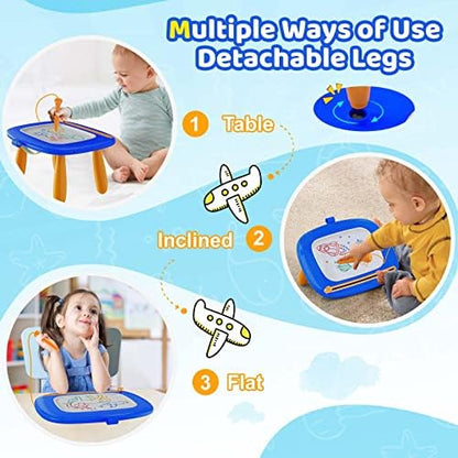Kikidex Toddlers Toys Age 1-3, Magnetic Drawing Board, Toddler Girl Toys for 1-2 Year Old, Doodle Board Pad Learning and Educational Toys for 1 2 3 Year Old Baby Kids Birthday Gift (Dark Blue)