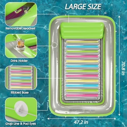 Inflatable Tanning Pool Lounger Float - Jasonwell 4 in 1 Sun Tan Tub Sunbathing Pool Lounge Raft Floatie Toys Water Filled Tanning Bed Mat Pad for Adult Blow Up Kiddie Pool Kids Ball Pit Pool