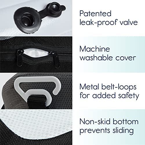 Hiccapop UberBoost Inflatable Booster Car Seat | Travel Booster Car Seat | Portable Booster Seat for Toddlers, Kids, Child (Navy/Gray)