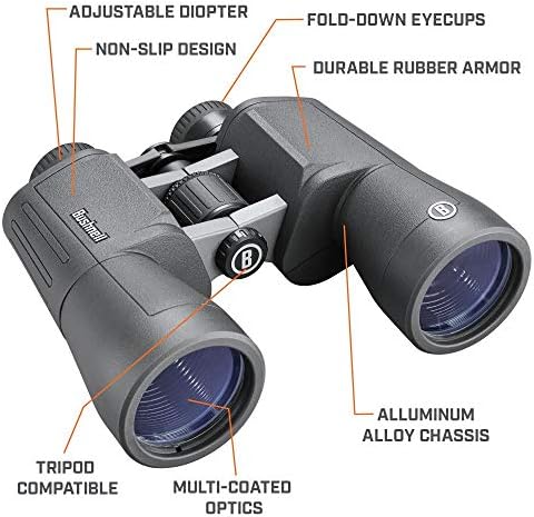 Bushnell PowerView 2 Binoculars, High-Definition Binoculars with Multi-Coated Lenses, Durable Aluminum Alloy Chassis, Wide Field of View, Ideal for Wildlife Observation, Hiking and Sporting Events