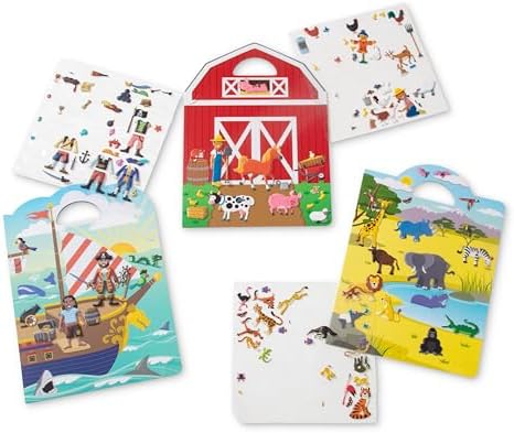 Melissa & Doug Puffy Sticker Play Sets - Safari, Pirate, On The Farm