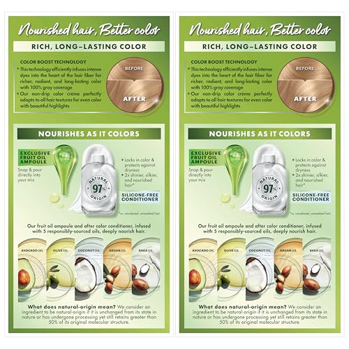 Garnier Hair Color Nutrisse Nourishing Creme, 90 Light Natural Blonde (Macadamia) Permanent Hair Dye, 2 Count (Packaging May Vary)