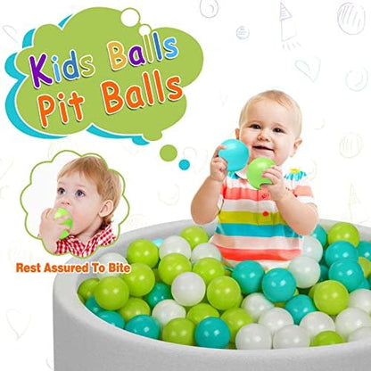 Vanland Ball Pit Balls for Baby and Toddler Phthalate Free BPA Free Crush Proof Plastic - Multicolored Pit Balls in Reusable Play Toys for Kids with Storage Bag
