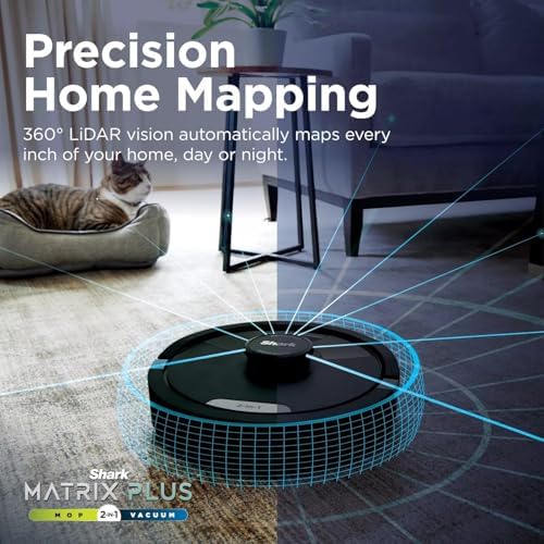 Shark Matrix Plus 2-in-1 Robot Vacuum & Sonic Mop, Home Mapping, HEPA Bagless Self Empty Base with 30-Day Capacity, CleanEdge, for Pet Hair, WiFi, UR2650WS (Renewed)