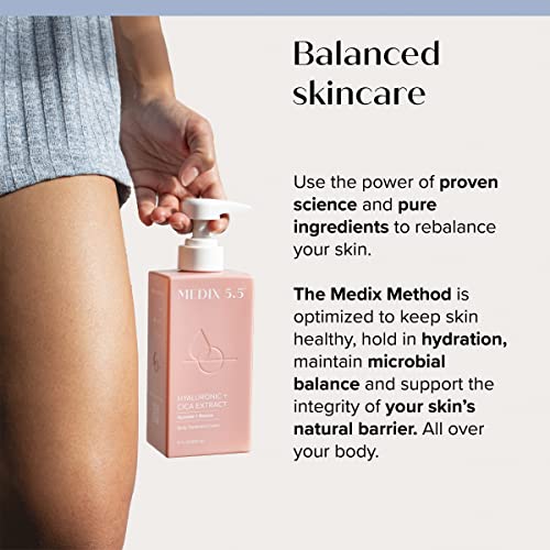 Medix 5.5 Hyaluronic Acid + Vitamin E Cream Body Lotion & Face Moisturizer | Hydrating Dry Skin Firming Lotion Minimizes Look Of Wrinkles, Stretch Marks, & Crepey Skin | Skin Care Products | 15 Fl Oz