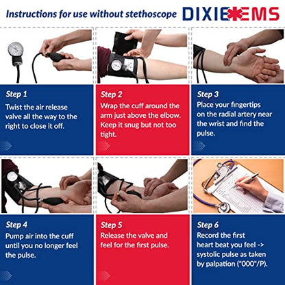 Dixie EMS Blood Pressure and Sprague Stethoscope Kit - Red