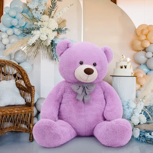 MaoGoLan Big Teddy Bear 6 Feet,Life Size Huge Teddy Bear Plush Stuffed Animal,Adorable and Soft Purple Teddy Bear Gift for Christmas,Valentines,Birthday,or Long Distance