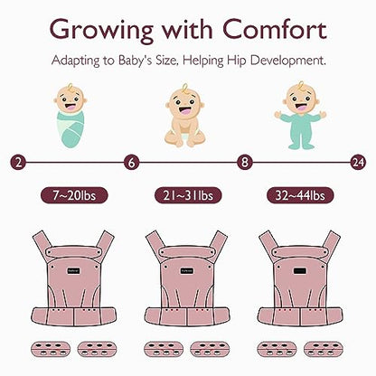 Momcozy Baby Carrier - Ergonomic, Cozy and Lightweight Carrier for 3-24 Months, Effortless to Put On, Ideal for Hands-Free Parenting, Enhanced Lumbar Support, Purehug for Infant to Toddler, Khaki