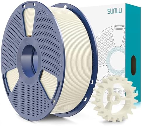 SUNLU PLA+2.0 3D Printer Filament, Upgrade PLA+ Filament 1.75mm, Tougher and Stronger, Neatly Wound Filament, Dimensional Accuracy +/-0.02mm, 1KG Spool(2.2lbs), Bone White