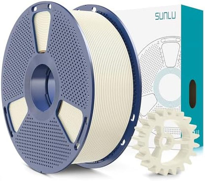 SUNLU PLA+2.0 3D Printer Filament, Upgrade PLA+ Filament 1.75mm, Tougher and Stronger, Neatly Wound Filament, Dimensional Accuracy +/-0.02mm, 1KG Spool(2.2lbs), Bone White