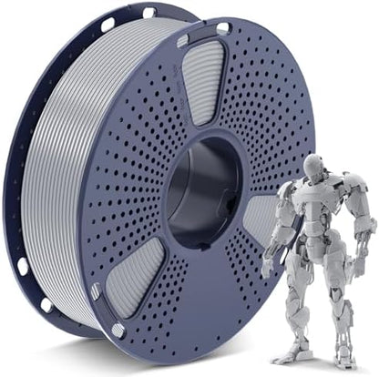 SUNLU PLA 3D Printer Filament PLA Filament 1.75mm, Neatly Wound 3D Printing Filament 1.75mm, Dimensional Accuracy +/- 0.02 mm, Fit Most FDM 3D Printers, 1kg Spool (2.2lbs),Silver