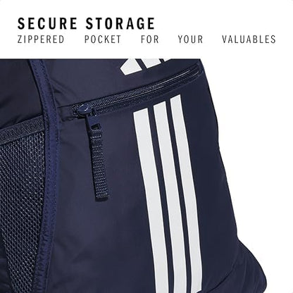 adidas Alliance Sackpack, Drawstring Backpack, Lightweight Small Gym Bag for Women and Men, Team Navy Blue 2, One Size