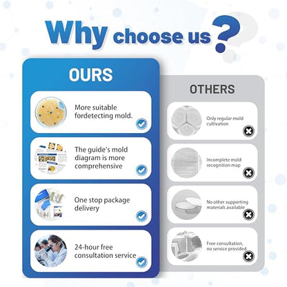 Mold Test Kit for Home,14 Simple Detection Tests,Test HVAC System,Home Surfaces, Indoor Air Quality Testing,DIY Mold Detector,Includes Detailed Mold Identification Guide,Black Mold Testing kit