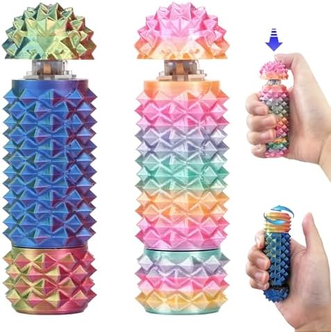 2Pcs Button Click, Spinners, Portable Stim Tool, Little Ouchies 3-in-1 Design for Anxiety Relief, Spiky Grippie Stim, 3D Printed Pain Stim Fidget, Pocket Mini Fidget Toy for Adults Novelty Gifts