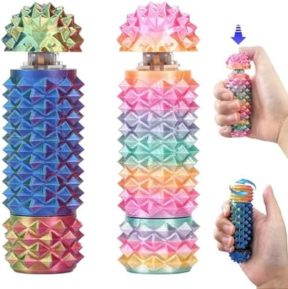 2Pcs Button Click, Spinners, Portable Stim Tool, Little Ouchies 3-in-1 Design for Anxiety Relief, Spiky Grippie Stim, 3D Printed Pain Stim Fidget, Pocket Mini Fidget Toy for Adults Novelty Gifts