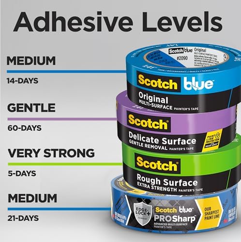ScotchBlue Original Multi-Surface Painters Tape, 1 Inch Wide (0.94 In. x 60 Yds), 6 Rolls, Blue Paint Tape Protects Surfaces and Removes Easily, Masking Tape for Indoor and Outdoor Use (2090-24EP6)