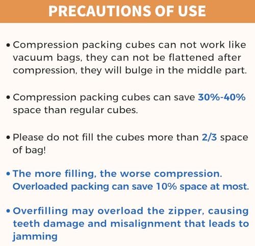 BAGAIL 4 Set/6 Set/8 Set Compression Packing Cubes Travel Accessories Expandable Packing Organizers (Square Mesh, 06-Beige)