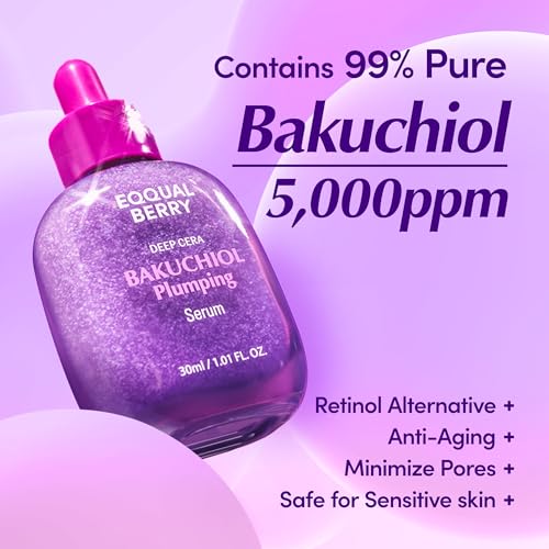 Bakuchiol Plumping Serum – Pore and Wrinkle Minimizer | Retinol Alternative for Sensitive Skin | Enhances Firmness and Elasticity with Ceramide, 1.01oz / 30ml