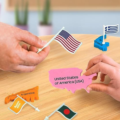 Imagimake Mapology World Map Puzzle - Includes Country Flags & Capitals | Fun Jigsaw Puzzle Kids Ages 5-8 | Educational Toys for Ages 8-13 | Geography Gifts for Girls & Boys 5, 6, 7, 8, 9, 10, 11, 12