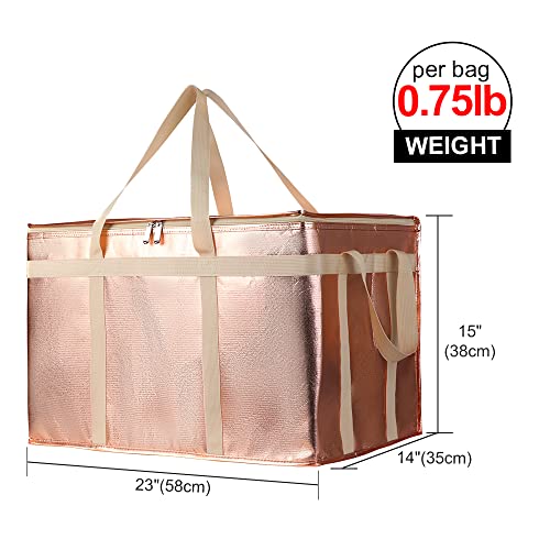 Bodaon Insulated Pizza Delivery Bags, XXX-Large Commercial Food Delivery Insulation Bag for Hot/Cold Food, Large Capacity Reusable Warming Bag, Gold, 1-Pack