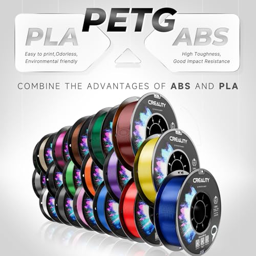 Official Creality PETG 3D Printer Filament 1.75mm 1KG (2.2lbs), High Precision Strong Toughness, Odorless Better Flow Moistureproof 3D Printing Ender Filament, Clear Green