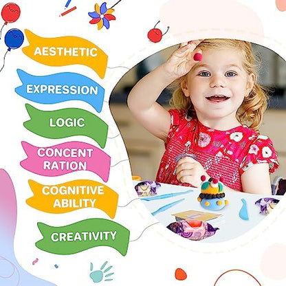 Air Dry Clay 42 Colors, Modeling Clay for Kids, DIY Model Magic Clay, Molding Clay Kit with Sculpting Tools, Non-Sticky Soft and Super Light, Arts and Crafts Gift for Boys Girls Kids.