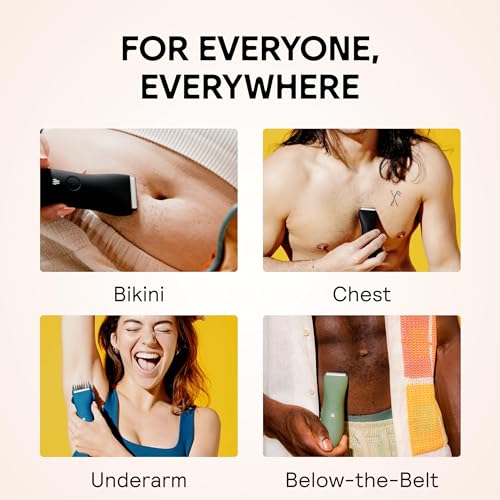 MERIDIAN The Trimmer Original - Body Hair Trimmer for Men, Electric Shaver for Pubic Hair, Chest, Legs & Bikini, Waterproof & Rechargeable, Sage