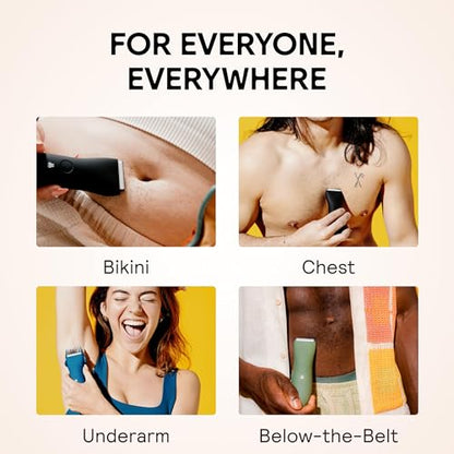 MERIDIAN The Trimmer Original - Body Hair Trimmer for Men, Electric Shaver for Pubic Hair, Chest, Legs & Bikini, Waterproof & Rechargeable, Sage