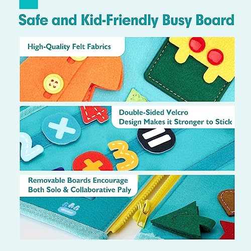 hahaland Busy Board for Toddlers Girls Montessori Toys for 3+ Year Old Farm Animals Preschool Learning Activities Toddler Travel Toys for 3+