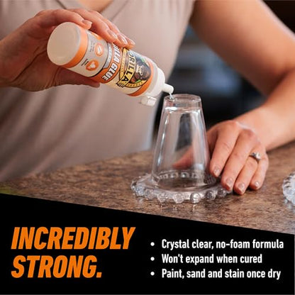 Gorilla Clear Glue, 5.75 Ounce Bottle (Pack of 2) - Crystal Clear, All Purpose, and Water Resistant