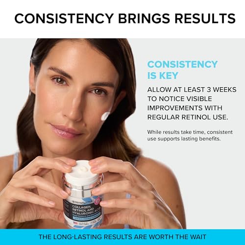 SimplyVital Collagen, Retinol & Hyaluronic Acid Cream - Anti-Aging Retinol Cream for Face, Neck & Décolleté - Made in USA - Daily Moisturizer Face Cream - 3.38 fl oz